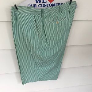 Green Searsucker Polo shorts 40 Waist